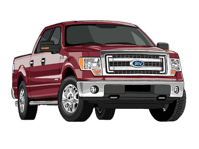 Ford F150 XLT f150 ford front view ilustration sonic boom xlt