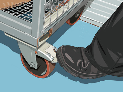 Securing a load brakes health and safety illustration spot travel work