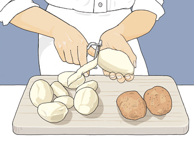 Peeling potatoes illustration oxford university press peeling potatoes