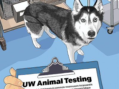 UW Animal Testing animal testing husky illustration university of wisconson