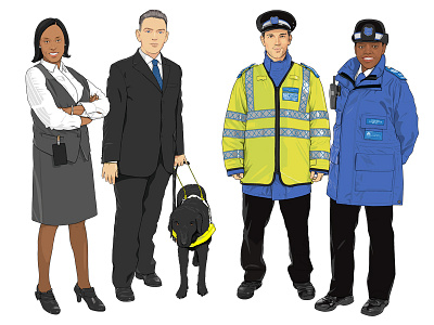 Police Staff / Community Support Officers community guide dog illustration metropolitan police police police staff