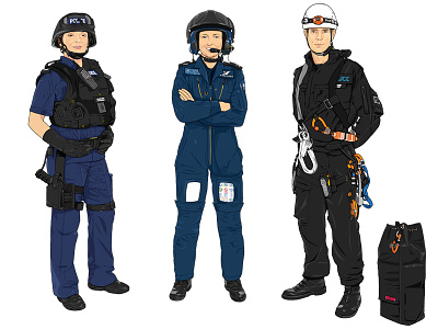Specialist Firearms Officer / Air Observer / Line Access Officer air observer community firearms officer illustration line access officer metropolitan police police