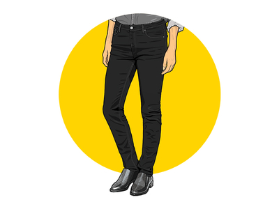 Black Jeans computer arts eleni kalorkoti illustration jeans simple style