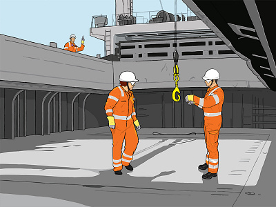 Work Safely: Correct Headwear headwear hi vis illustration loss prevention oil safety steamship mutual work