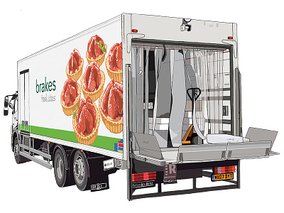 Brakes delivery truck 2 brakes check delivery health illustration safety truck work