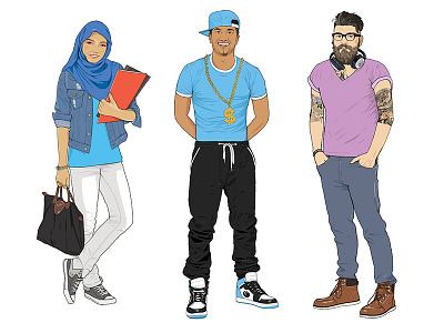 Berliner Verkehrsbetriebe: Projekt U5 berliner verkehrsbetriebe characters hipster illustration muslim projekt u5 roemer wildberger turkish