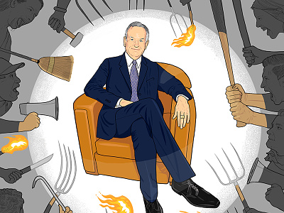 The Hollywood Reporter: Pitchforks Out for O'Reilly angry mob bill oreilly fox news illustration pitchforks scandal the hollywood reporter