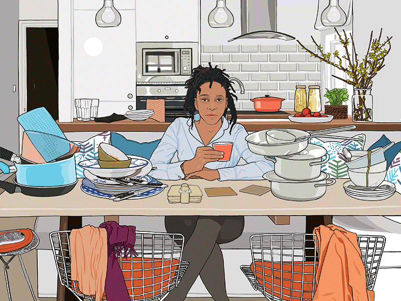The Art of Decluttering clutter illustration kitchen messy packrat the washington post tidy
