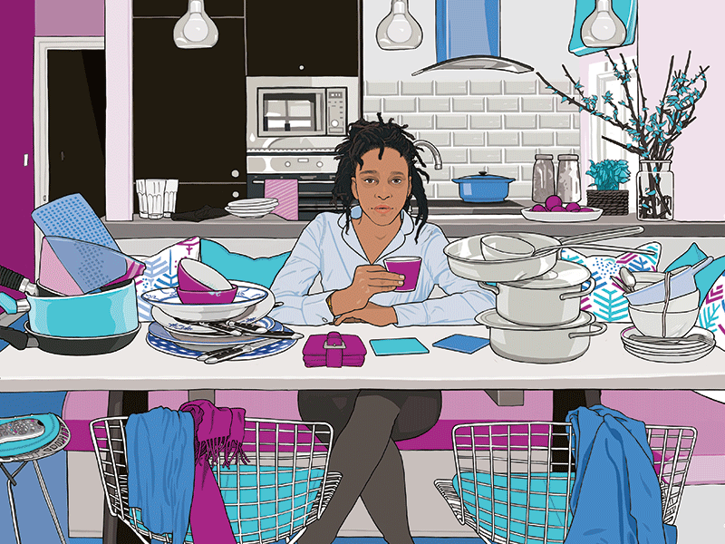 The Art of Decluttering 2 clutter illustration kitchen messy packrat the lily tidy