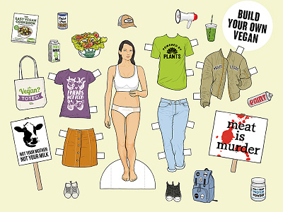 Women's Health: Is this what Vegan looks like? clothing health identity illustration protest style vegan women