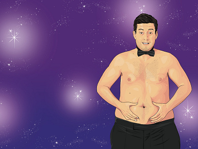 Towie's Arg celebrity editorial illustration james argent nuts magazine overweight