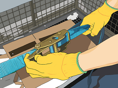 Loading Straps brakes check delivery health illustration safety spot work