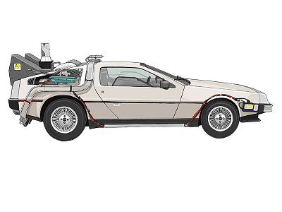 Back to the Future (profile) back to the future delorean dmc ford illustration sonic boom time transport travel