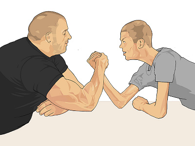 Arm Wrestle arm wrestle contest ford illustration strong weak