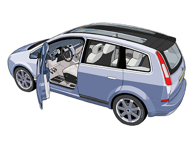 Ford C-Max blue c max elevated ford illustration sonic boom