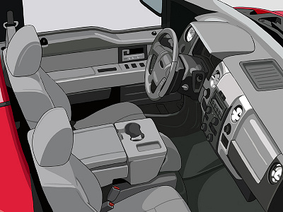 Ford F150 XLT Cab cab f150 xlt ford illustration interior sonic boom