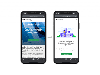 Mobile version redesign for Artisenergy