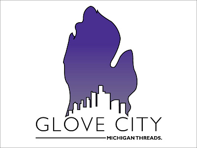 Glove City logo brand clothing detroit icon identity logo michigan purple