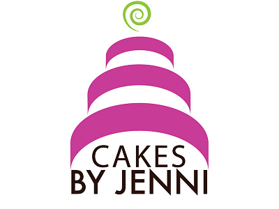 Cakes By Jen cakes chocolate icon identity illustration logo pink typography vector