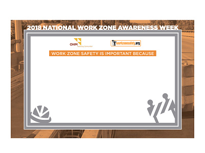 Work Zone Safety Poster layout orange print typography