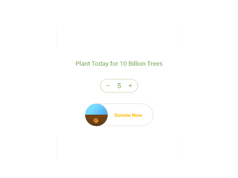 Donation Button app button button design challange dailyui dailyuichallenge design donation donation button donations gif protoype thank you thank you page tree ui