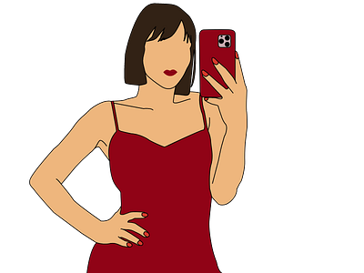 Red Dress Woman Illustration adobe xd fun illustration red red dress woman