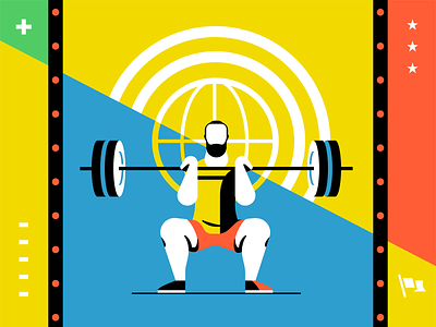 CrossFit Style Exploration crossfit fit fitness gym illustration people sports squat weightlifting