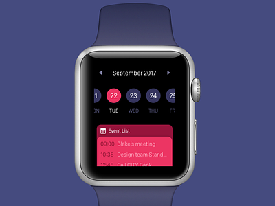 Calendar UI for Apple Watch apple applewatch smartwatch