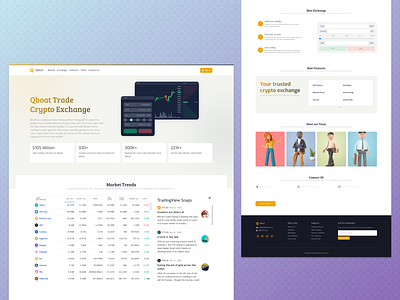 Crypto Exchange Landing Page admin admin template binace bitcoin coin crypto crypto exchange design exchange flat design ico landing page metamask news nft payment template treding wallet