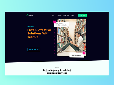 Digital Agency 27 hours open brand identity cards ui delhi design digital digital agency explore more india it services rahul kumar services startup startup branding startups typography uipapa website
