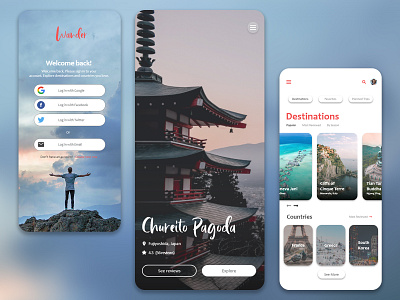 Mobile Travel App Concept graphic design mobile design ui ui design ux