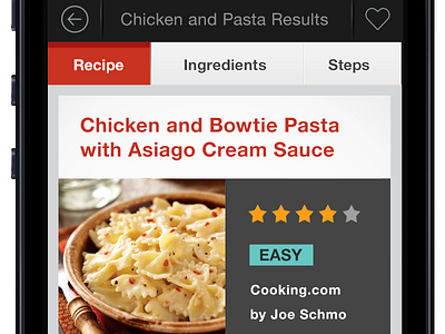 Recipe app contrast cooking interface recipe