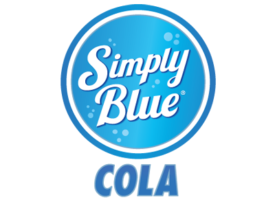 Simply Blue Cola Logo brand branding design logo packaging retro typography