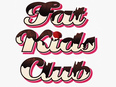 Fat Kids Club typography retro logo illustration fun delicious blog logo playful texture