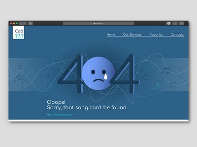 Daily UI #008 • 404 Page 404 404 page 404page design minimal music music app ui