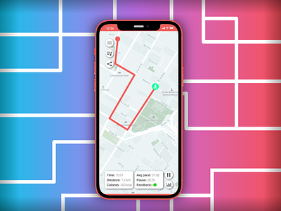 Daily UI #020 • Location Tracker app daily ui dailyui dailyuichallenge design ios iphone minimal running running app tracking tracking app ui