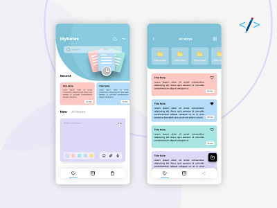 MyNotes Concept UI app design ui