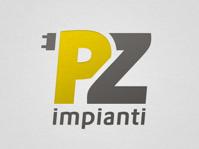 Pz Impianti | Redesign Logo logo monogram power yellow