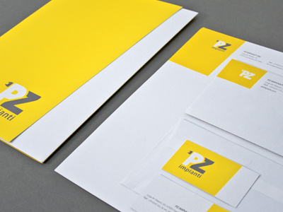 Pz Impianti | Stationery brand identity coordinate ecological print stationery yellow