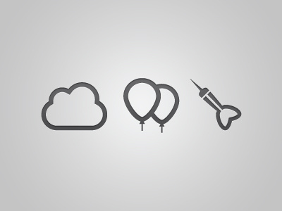 The Tocsins | Icons balloons cloud dart icons