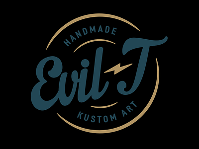 Evil-T Logo art handmade lightning logo vector
