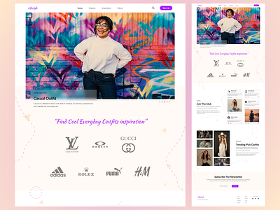 Landing Page For Fashion branding design fashion lifestyle typography ui ux web