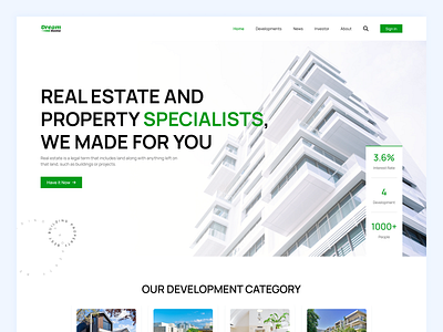 Landing Page - Property and Real Estate Company apartment branding building company design freedom home landing page life money property real estate ui ux website