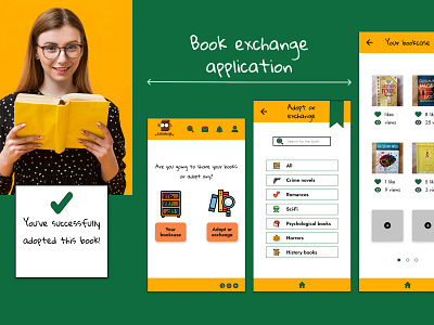 Book exchange application app application application design application ui books bookshop design exchange figma logo ui uidesign web design website