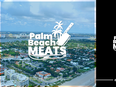 PALMBEACH MEATS 1 beach design illustration logo meats typography vector