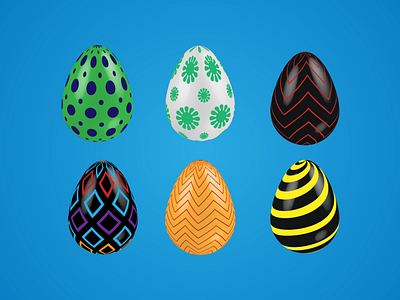 Easter Sunday Different type pattern Egg