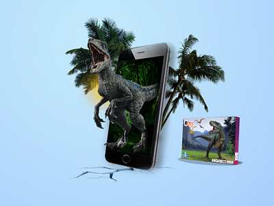 Bino Dino 3D AR Book Photo Manipulation 3d branding design graphic design