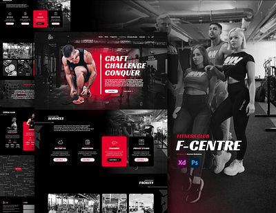 Fitness /GYM Web Landing Page Design dark theme ui dark ui fitness fitness website design gym gym website homepage design landing page design modern design simple design ui ui design ux web design