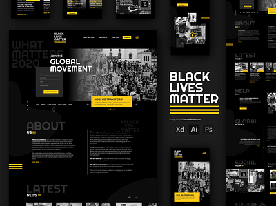 Black Lives Matter Web Responsive Redesign dark theme ui dark ui design fitness fitness center gym gym website homepage design landing page design modern design modern web simple design ui ui design ux web design website design