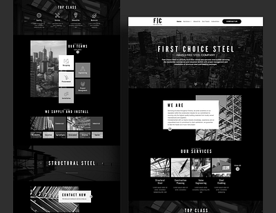 First Choice Steel - (Light) Devs Melbourne black black and white brand identity construction construction website dark theme ui dark ui homepage design landing page landing page design modern design ui design ux web design